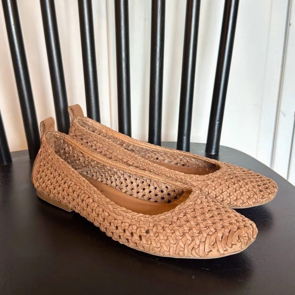 Joie leather woven flats ballet brown size 6.5 - Image 9