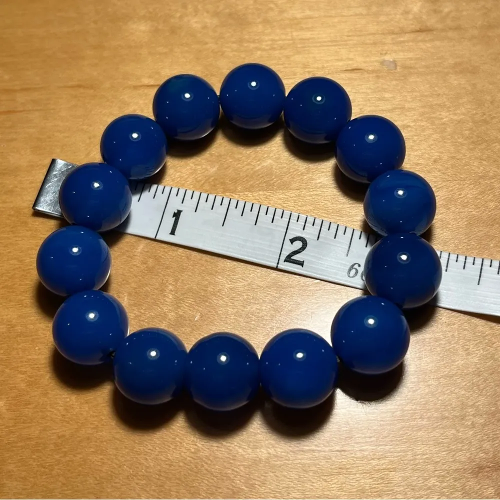 NWOT Synthetic Blue Jade Large Beaded Bracelet - Image 8