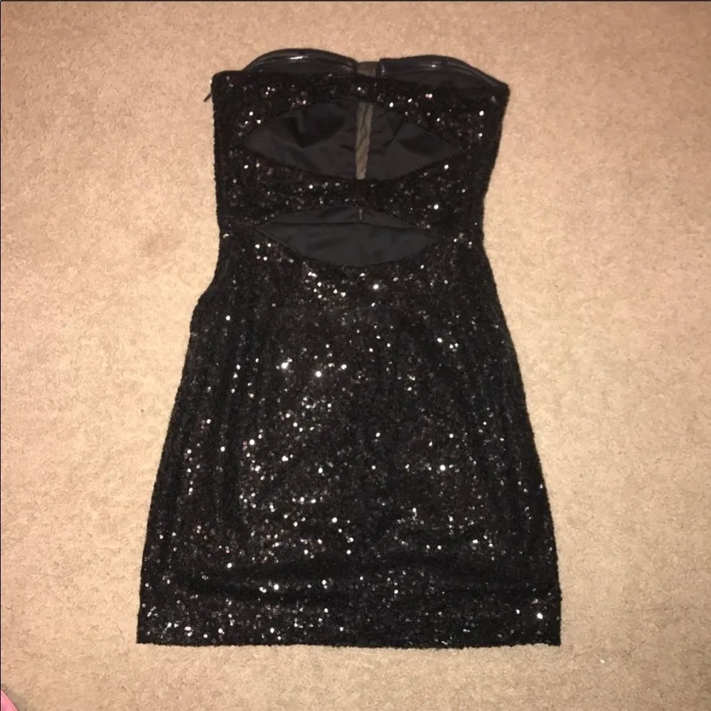Hailey Logan by Adrianna Papell Black Sequin Dress XS - Image 3