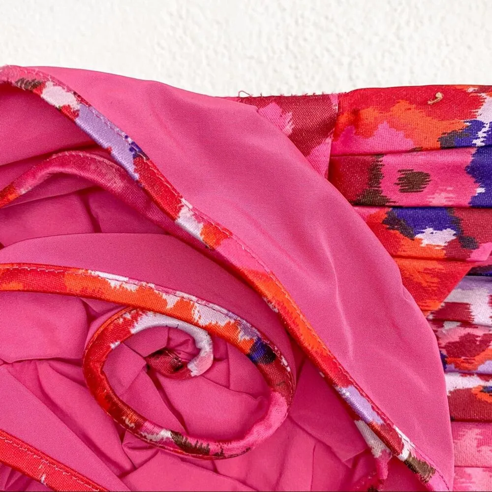 BCBG Begonia Strapless Floral Cocktail Dress Size 2 - Image 7