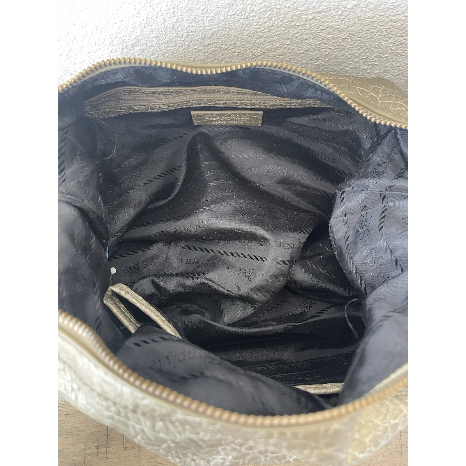 Simply Vera Vera Wang Hobo Slouch Shoulder‎ Purse In Gold - Image 9