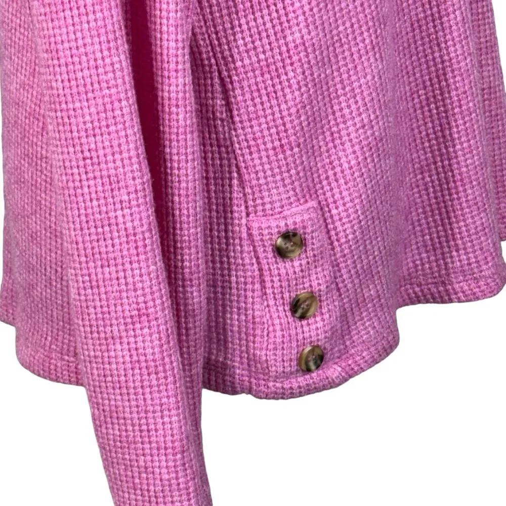 Croft & Barrow Medium Sweater Cowl Neck Tight-Knit Long Sleeve Stretch Pink - Image 3