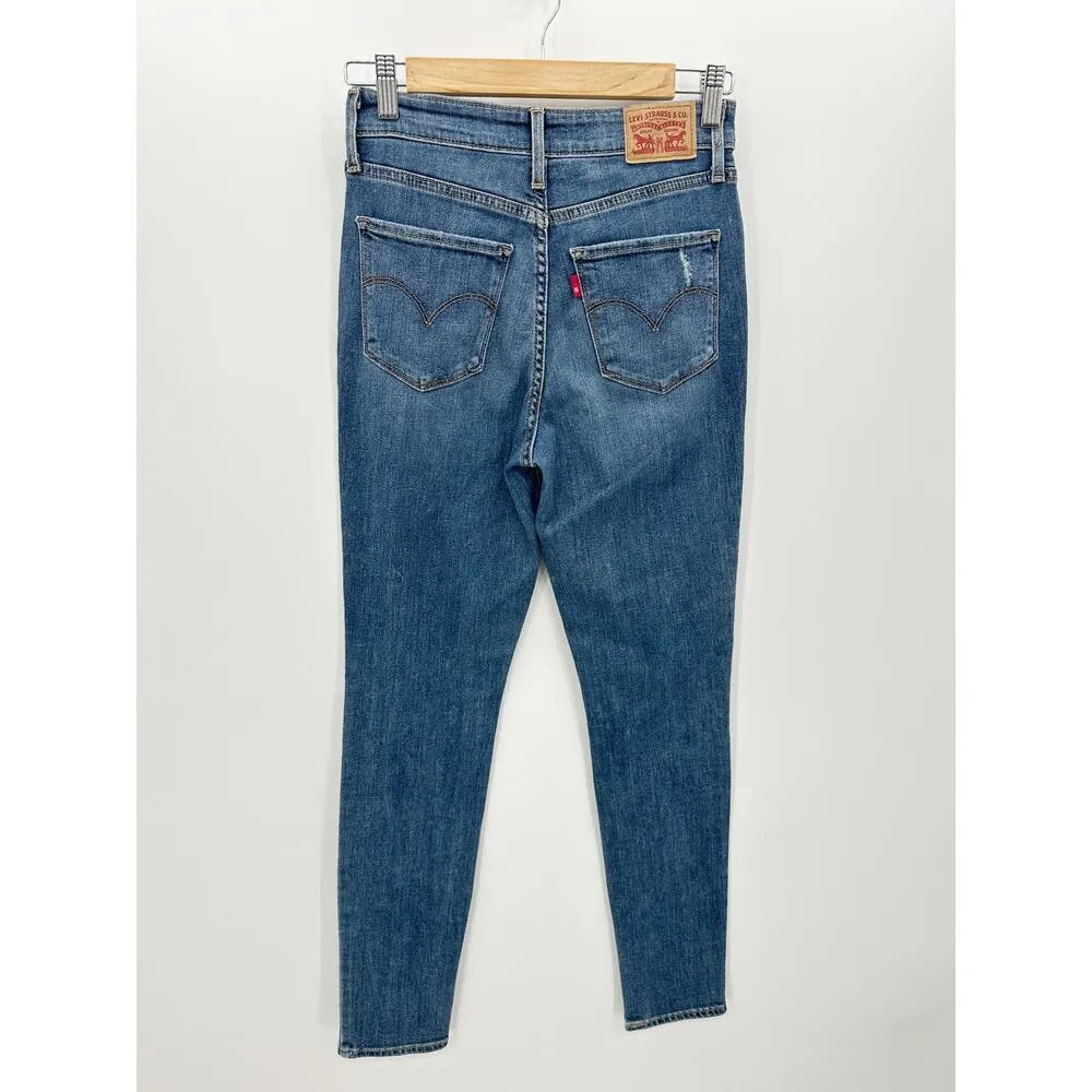 Levi's 721 High Rise Skinny Jeans Denim Distressed Cotton Stretch Women 28 - Image 2