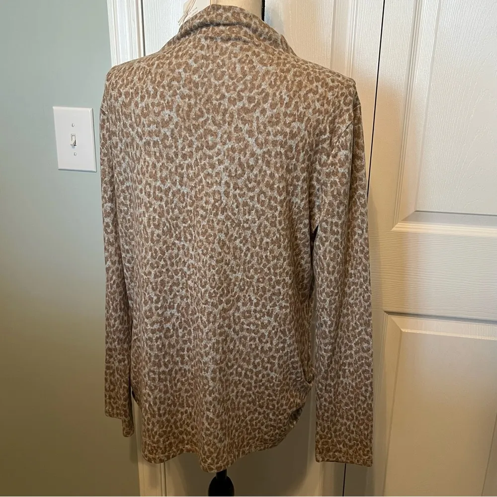 BeachLunchLounge Stina Womens Size Large Cheetah Leopard Thin Sweater Winter NEW - Image 10