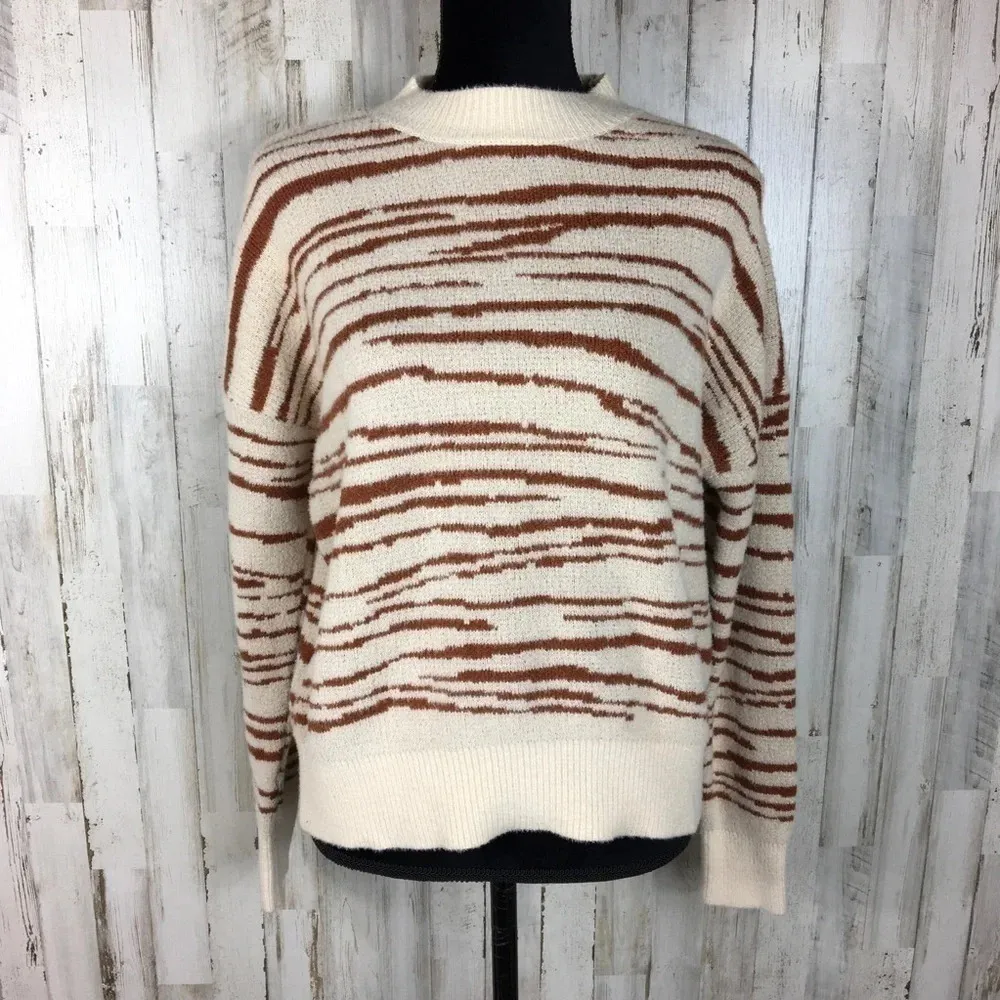 4Sienna Rebecca Zebra Print Sweater Top Brown Tan - Image 5
