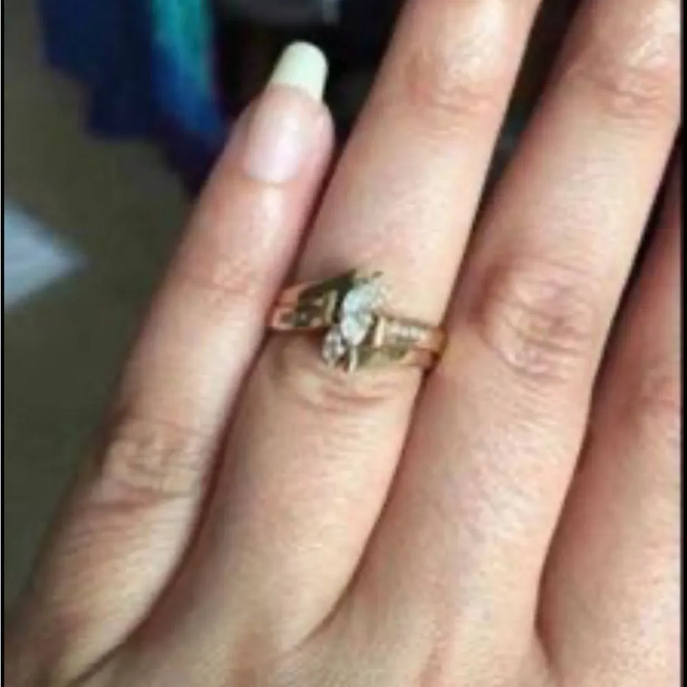 Engagement Wedding Ring set 14K GOLD Gold - Image 9