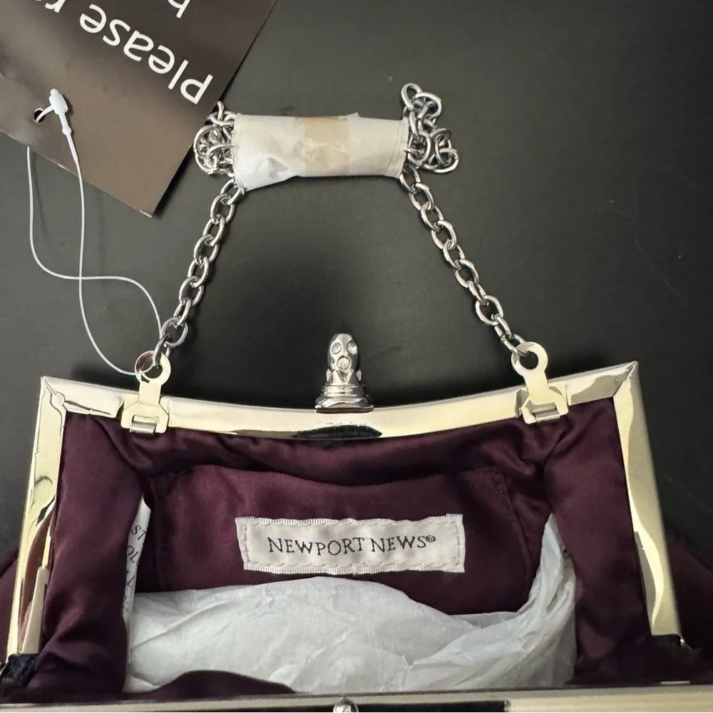 Newport News Deep Purple Berry Satin Clutch NWT - Image 6