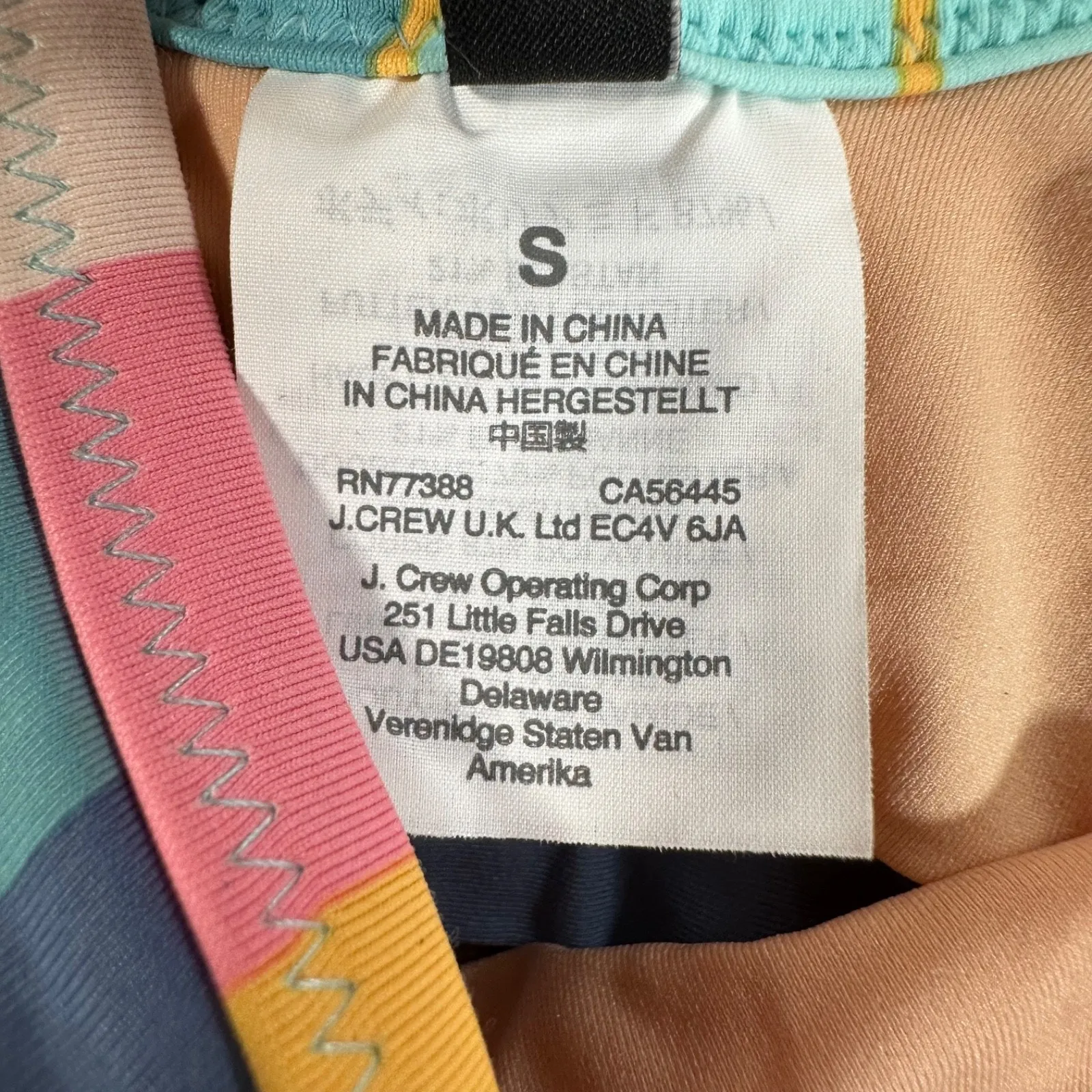 J.Crew Striped Swim Top Women's Small Low Back 3/4 Sleeve High Neck AK734 - Image 5