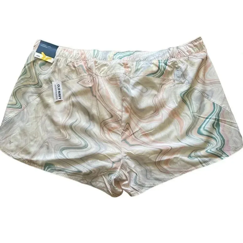 Old Navy Mid-Rise StretchTech Swirl Pop Dolphin-Hem Run Athletic Shorts SZ XXL - Image 3