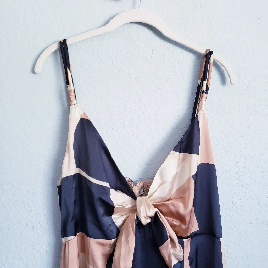 Baltic Born Xanthe Front Tie Geometric Slip Maxi Dress - Image 4