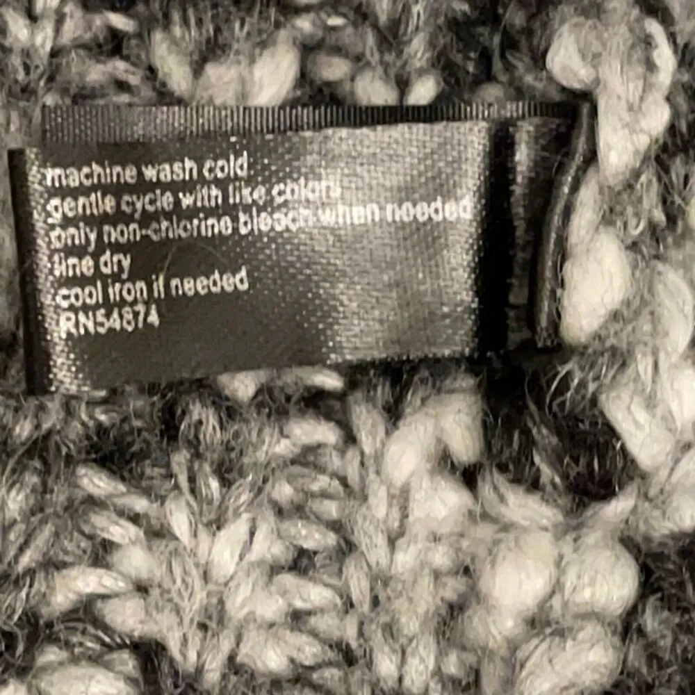 The Limited Black White Knit Long Duster Open Cardigan Sweater Womens Large - Image 11