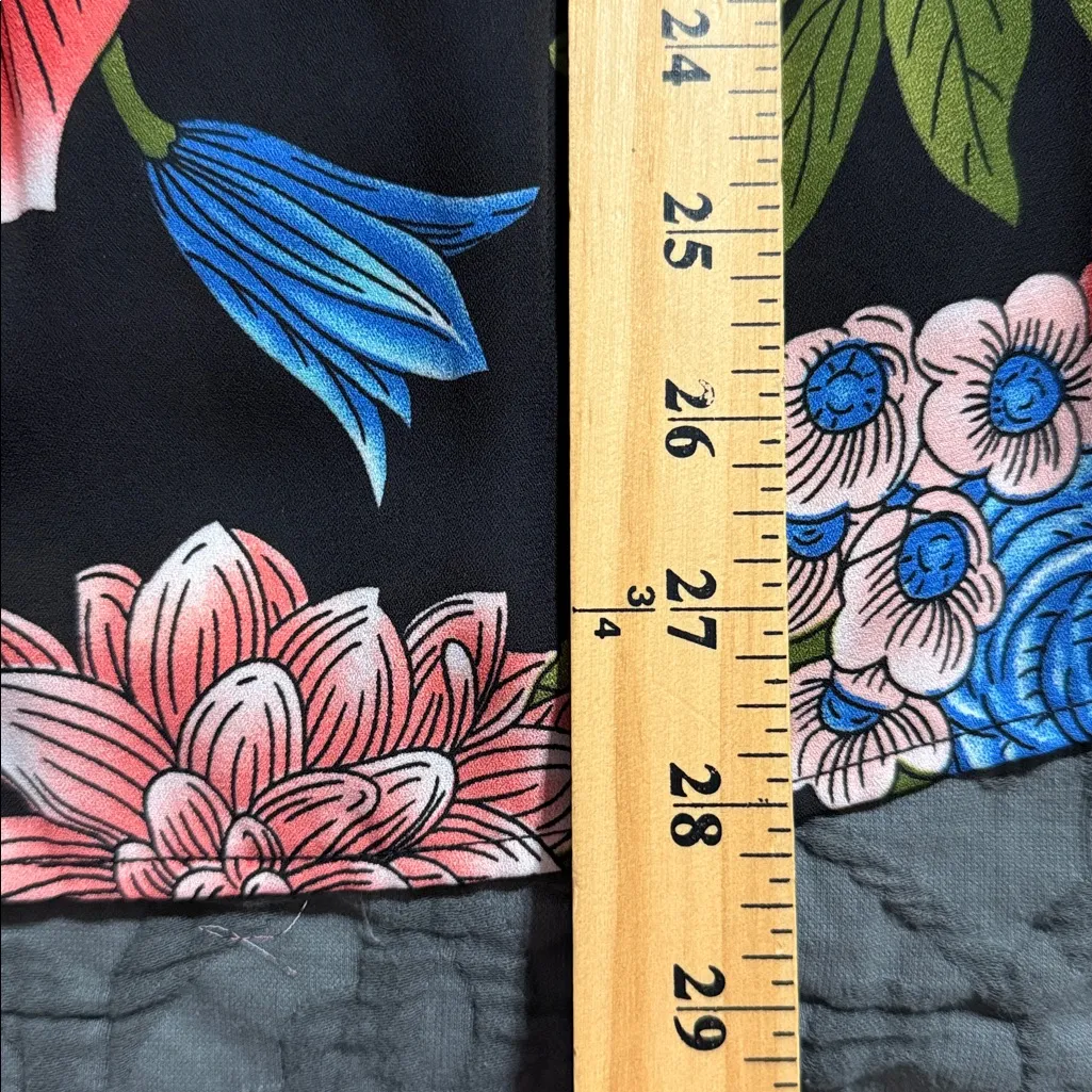 Cherish womens large floral long sleeve babydoll blouse tunic v neck & back ties - Image 8