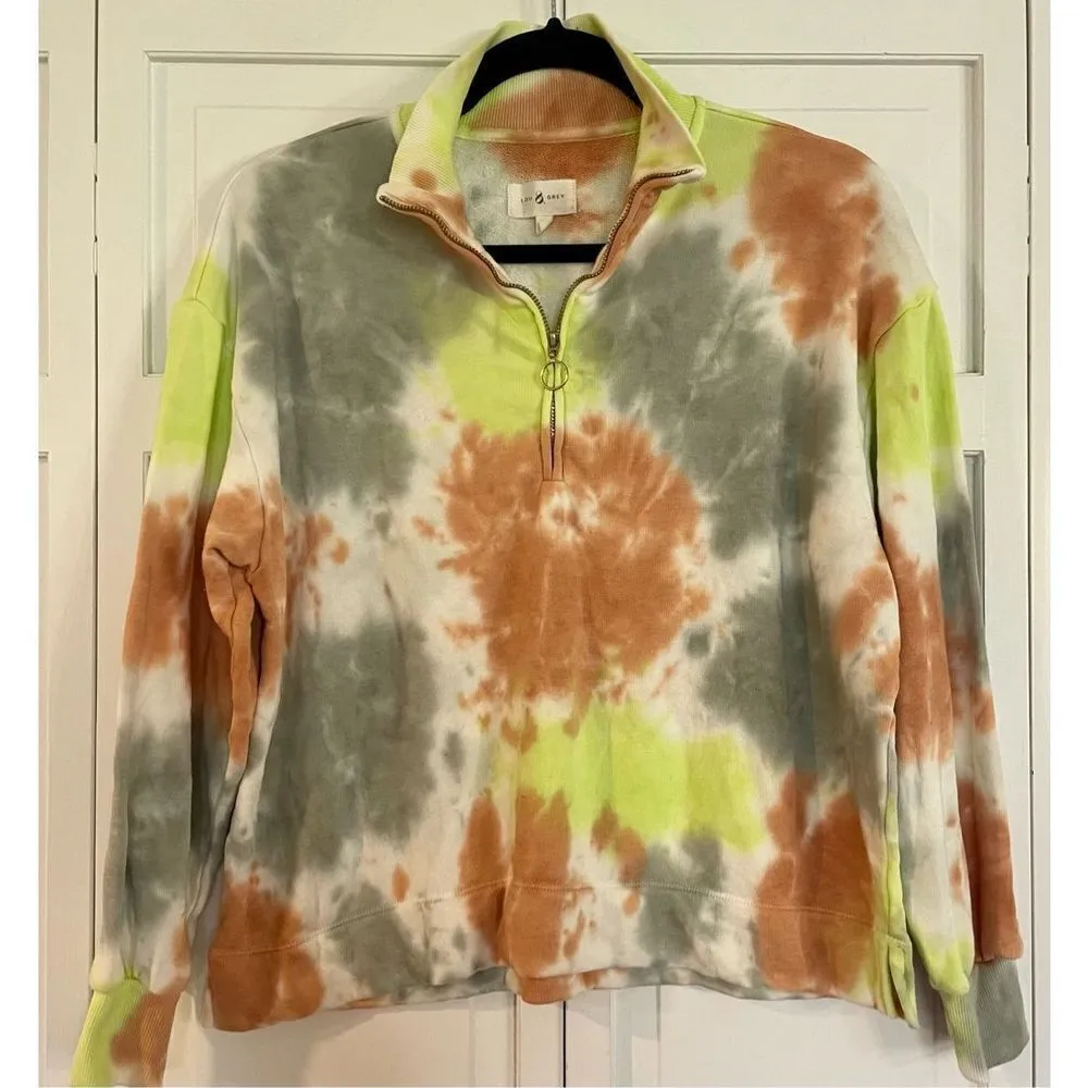 Lou & Grey tie dye quarter zip sweater small - Image 2