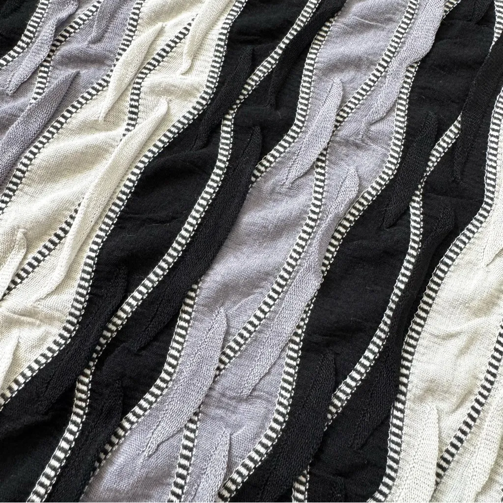 Habitat Clothes to Live In 3D Knit Wavy Textured Cowl Neck Tunic L Lagenlook Art - Image 7