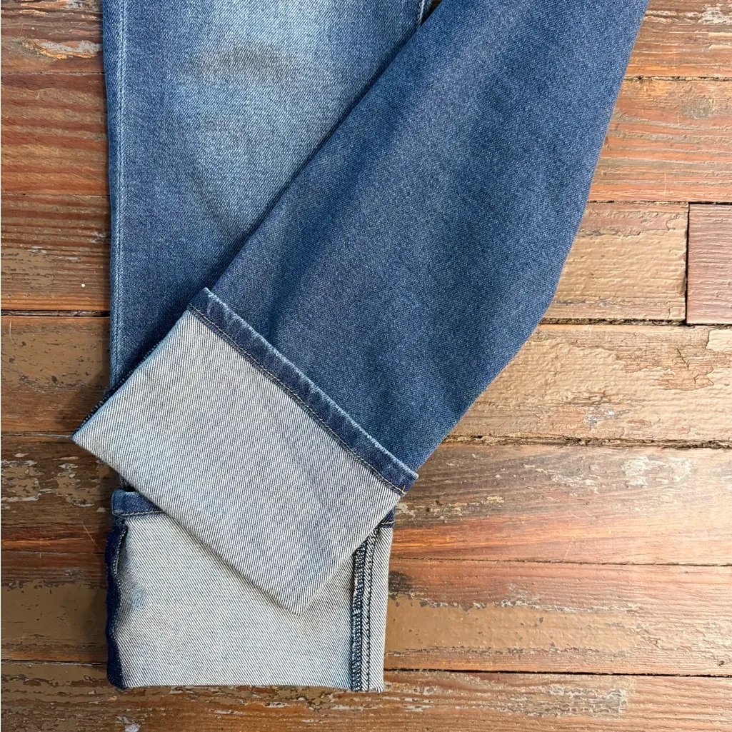 Evereve Ever Straight Jeans w Cuff Button Fly High Rise Stretch Sz 26 💛🍄 - Image 8