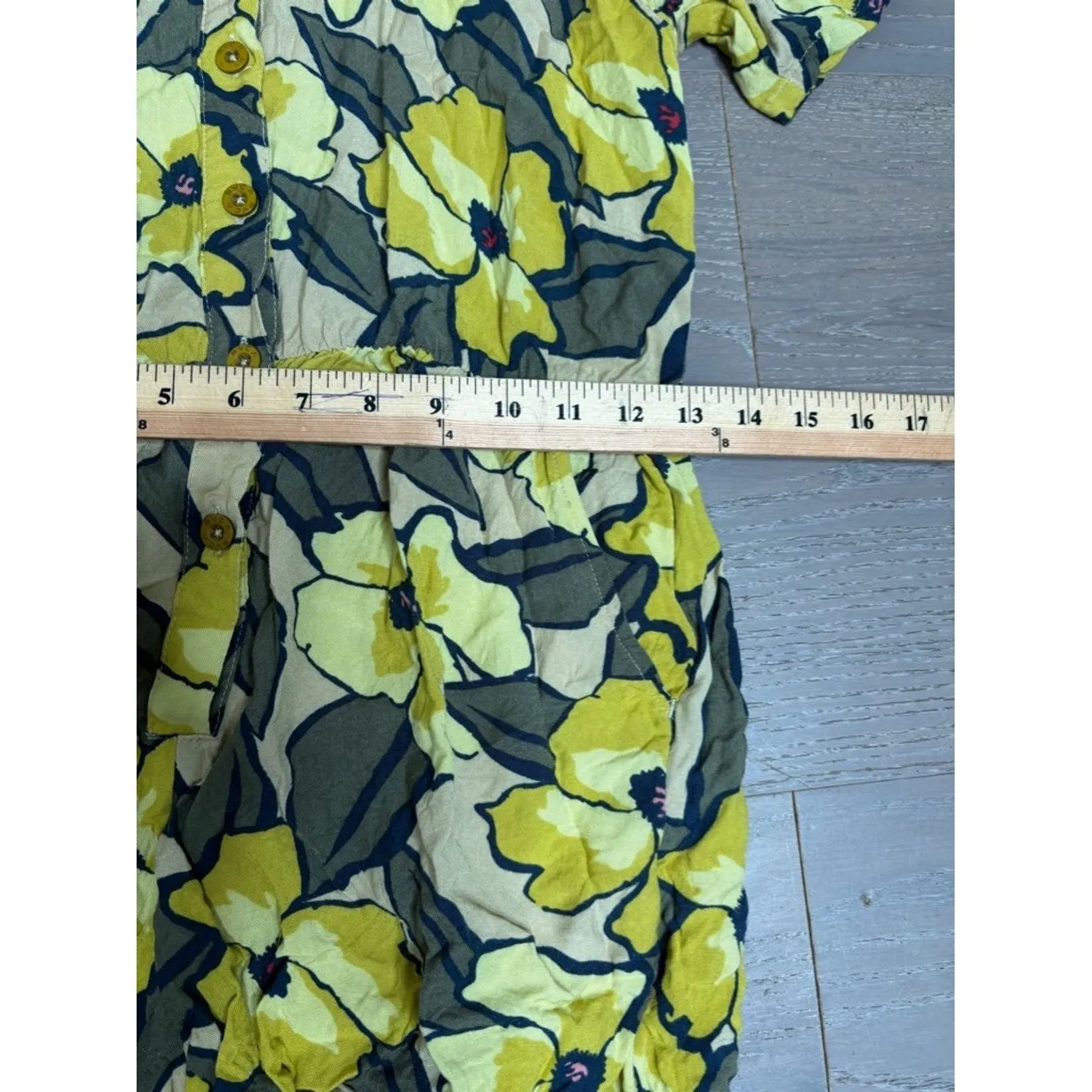 RVCA Rejoice Romper Sz S‎ Floral Sunset Fade Yellow VSCO Valley Girl Surf Beachy - Image 11