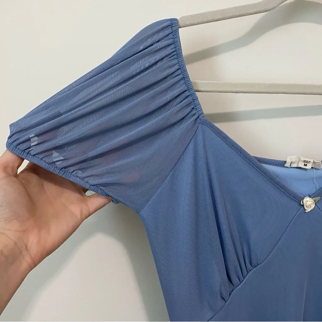 See You Monday Powder Blue Mini Dress size Medium - Image 2