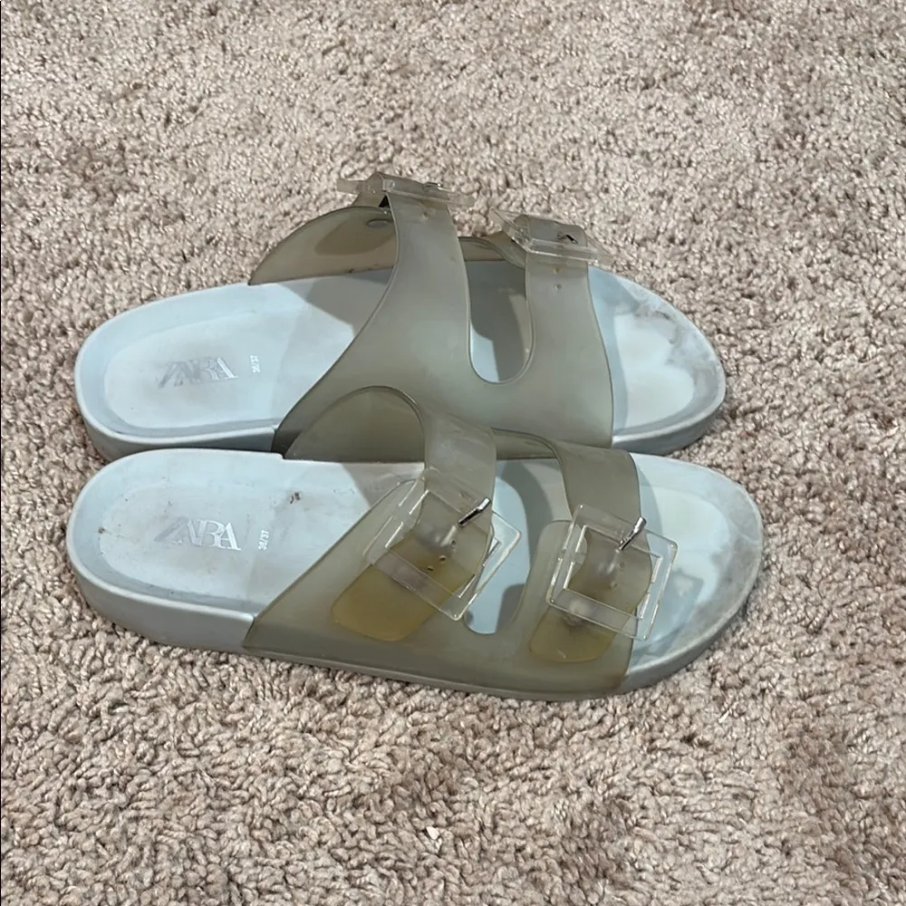 Zara Transparent Buckle Slide Sandals - Image 5