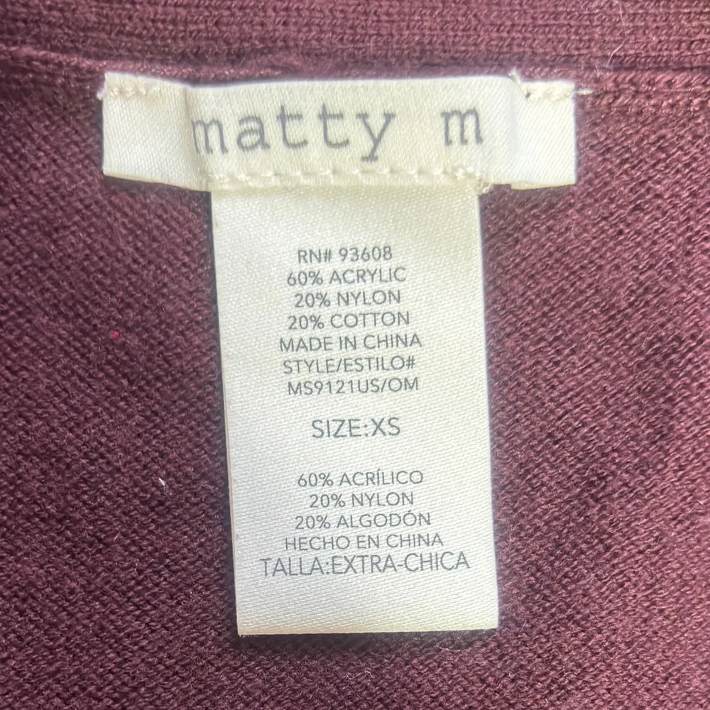 Matty M The Boyfriend Open Front Cardigan Sweater in Merlot - Image 5