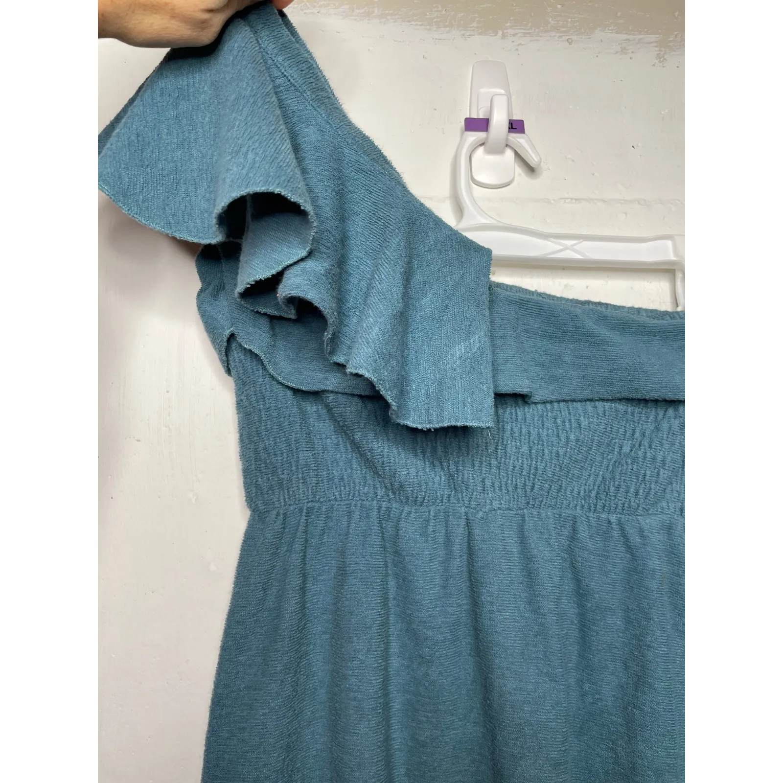 Vintage Y2k Juicy Terry Cloth Tube Dress One Shoulder Teal Blue Size Small - Image 7
