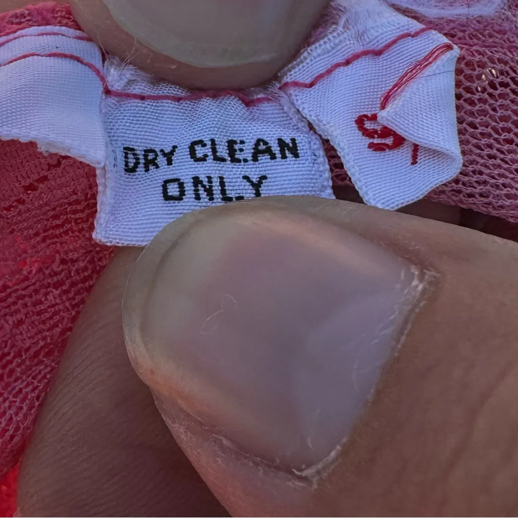 90s Gemilli sheer pink lace button down top with pearly buttons / size XS / EUC - Image 13