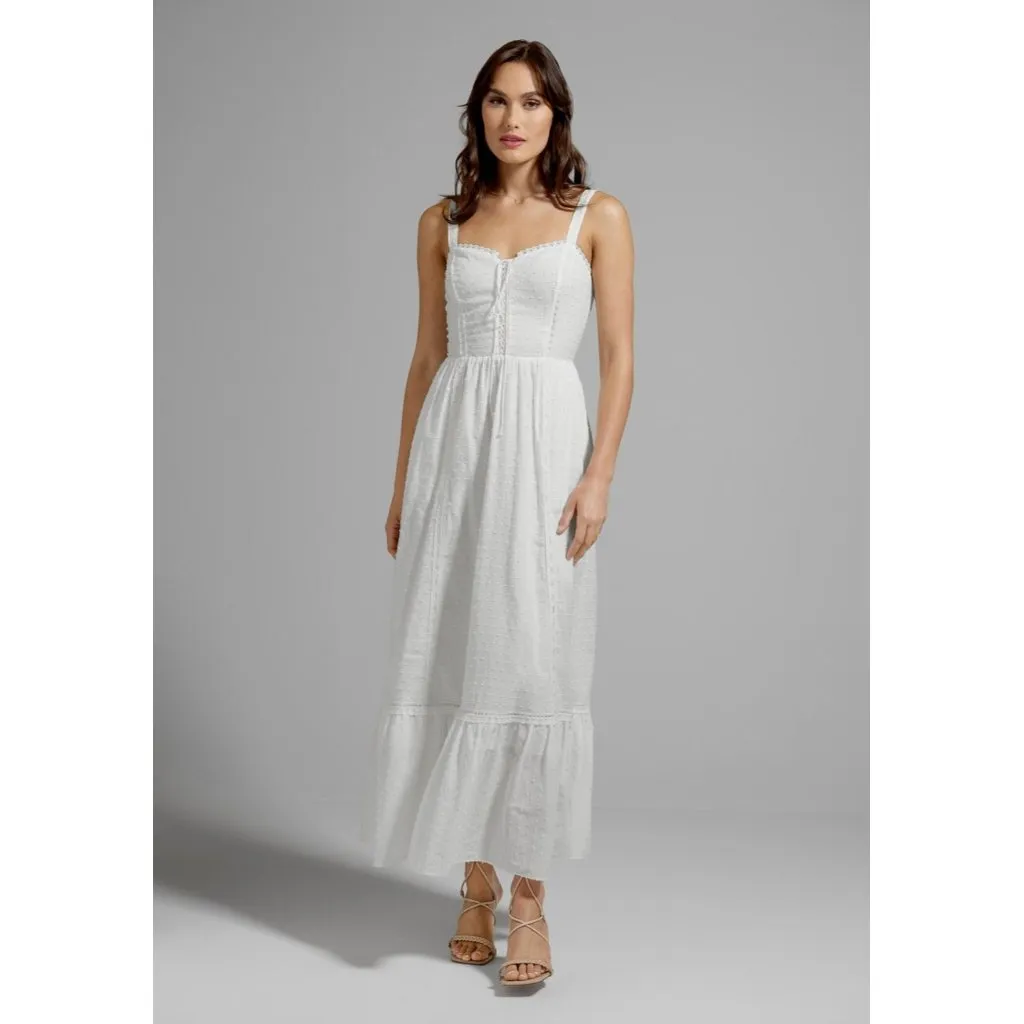 NWT GUNNE SAX for ModCloth Sunset Corselette Midi in Ivory Swiss Dot Dress 2X - Image 10