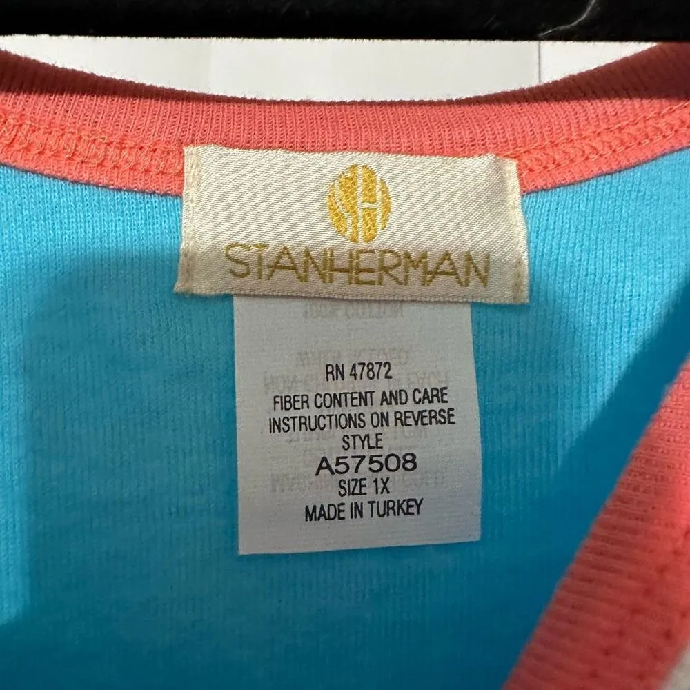 Stanherman light blue tank top, embroidered flowers 🌸 Blue Size XL - Image 3