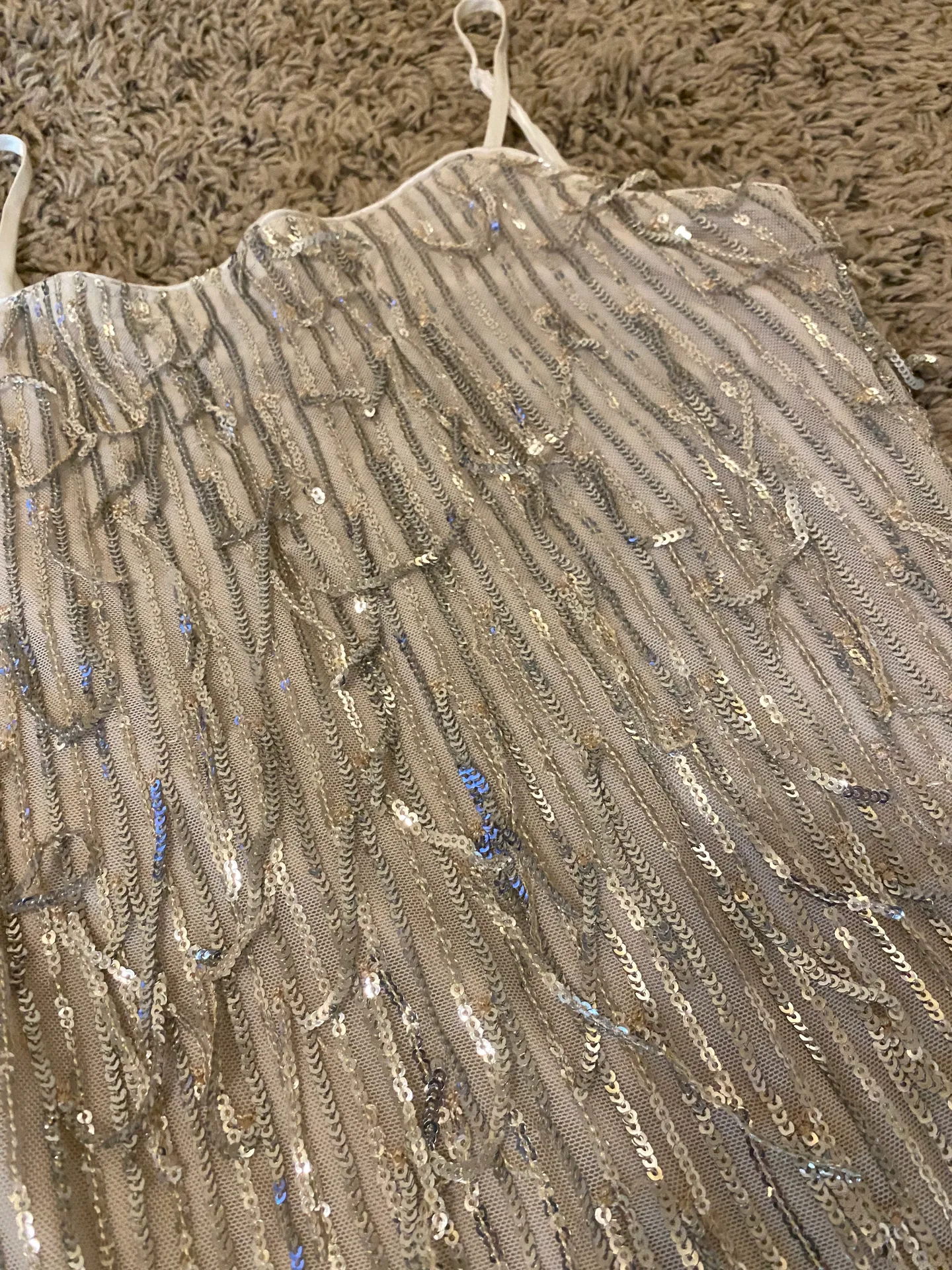 Gold Sequin Party Dress Size XS - Image 3