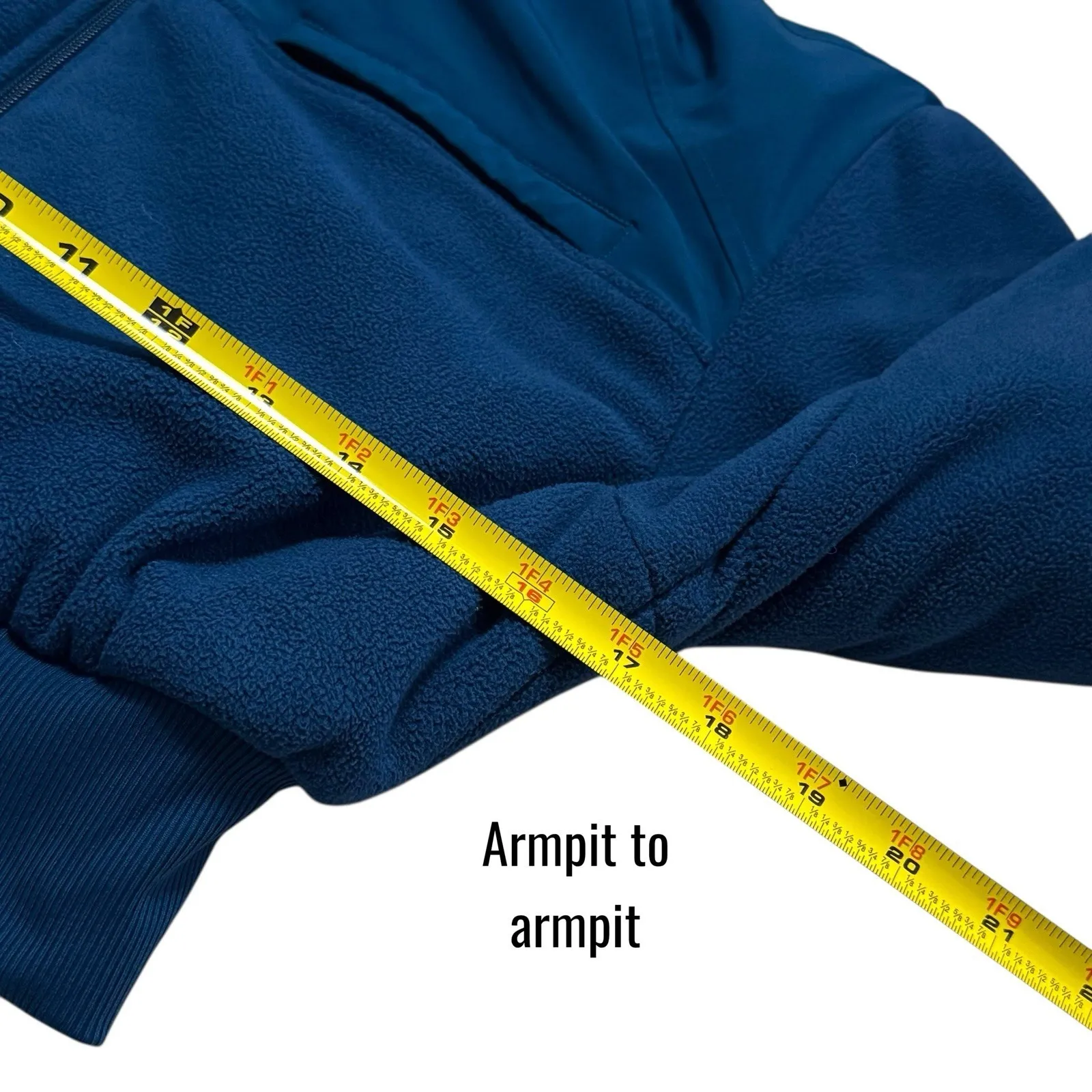 ALO Yoga Polar Fleece Cropped Wintry Mix Jacket in Eclipse Blue Cozy Athletic M - Image 9