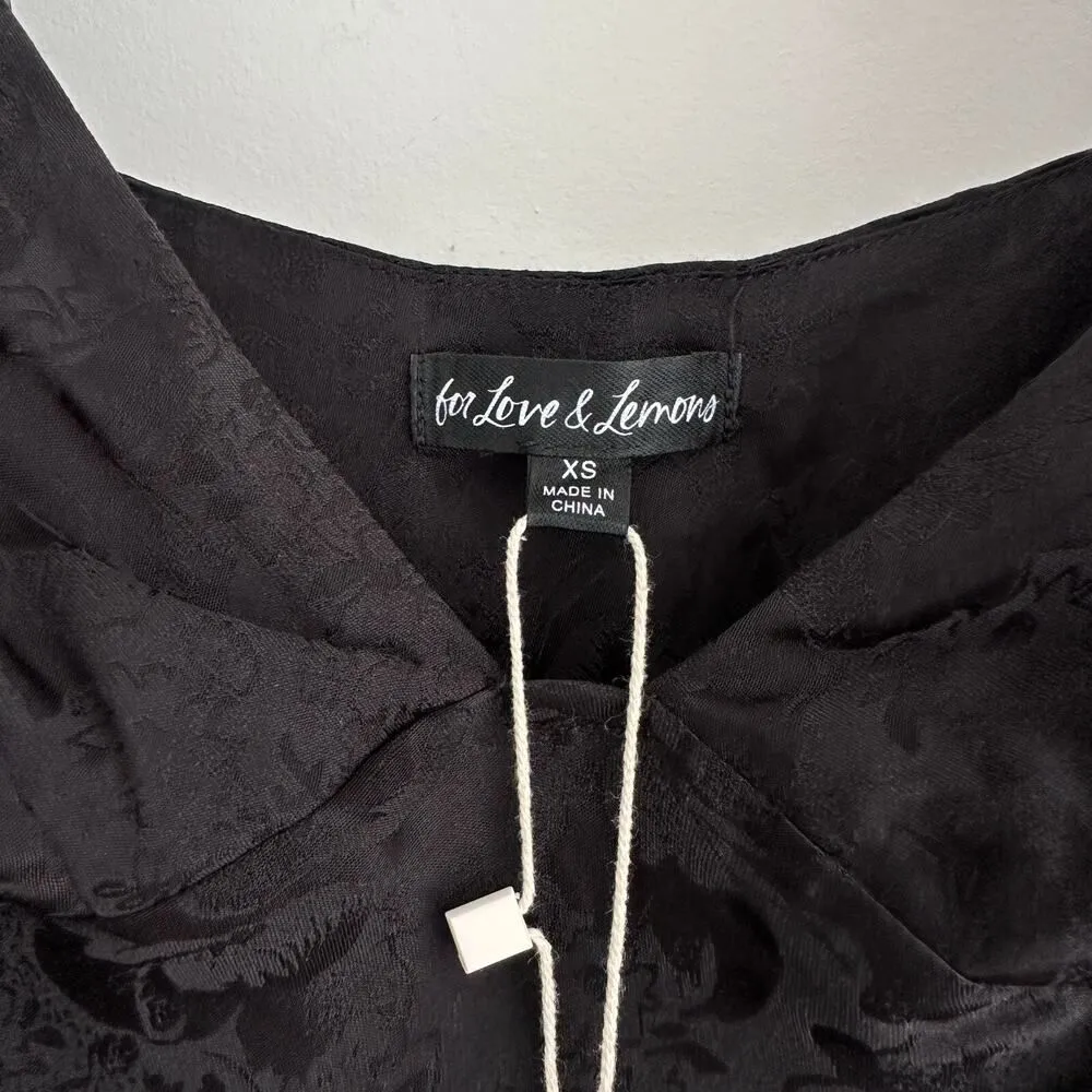 For Love And Lemons Dress XS Black Whimsygoth Organza Puff Sleeve Vampire Chic - Image 10