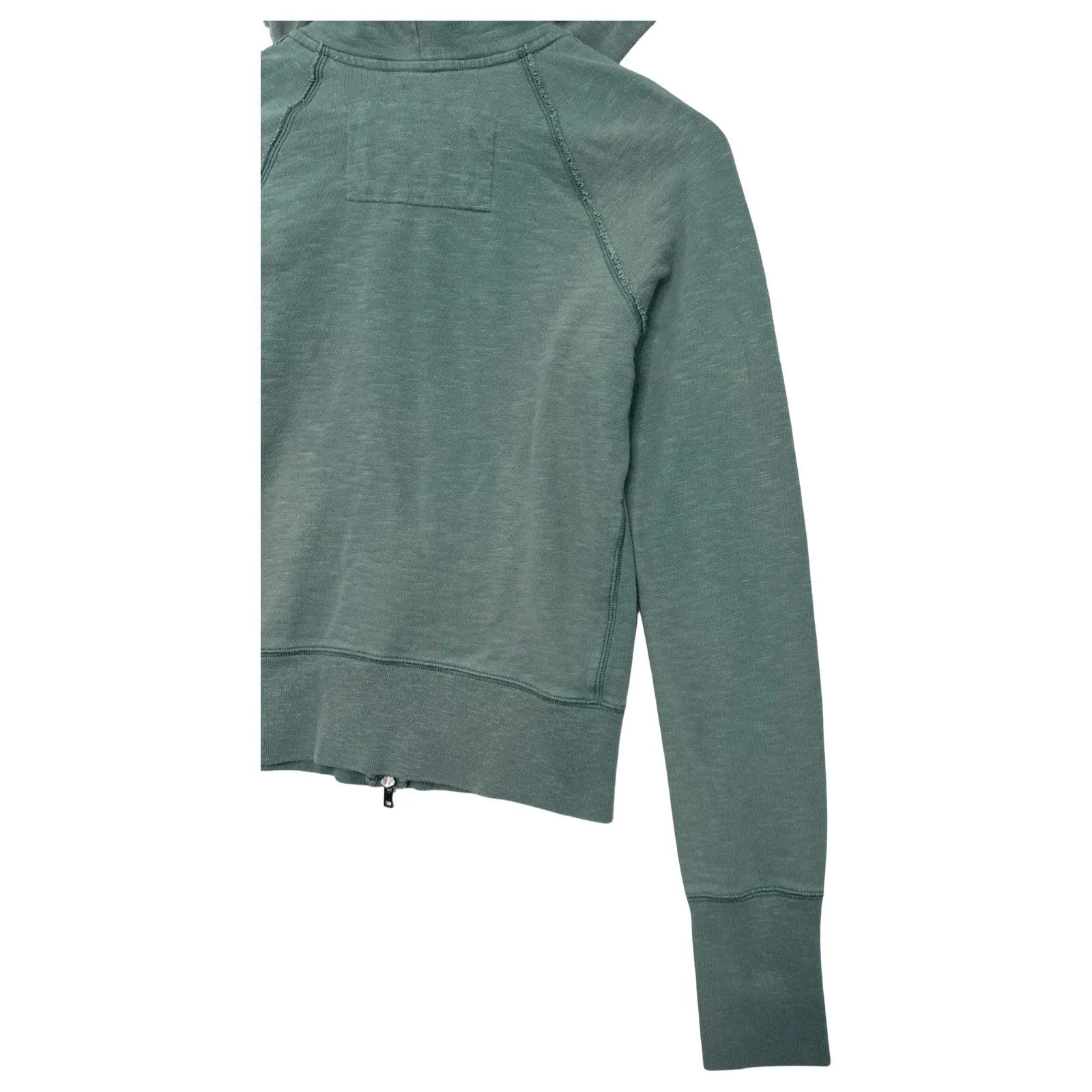 Vintage Abercrombie Fitch Womens Large Green Hoodie Full Zip Spell Out Retro Y2K - Image 9