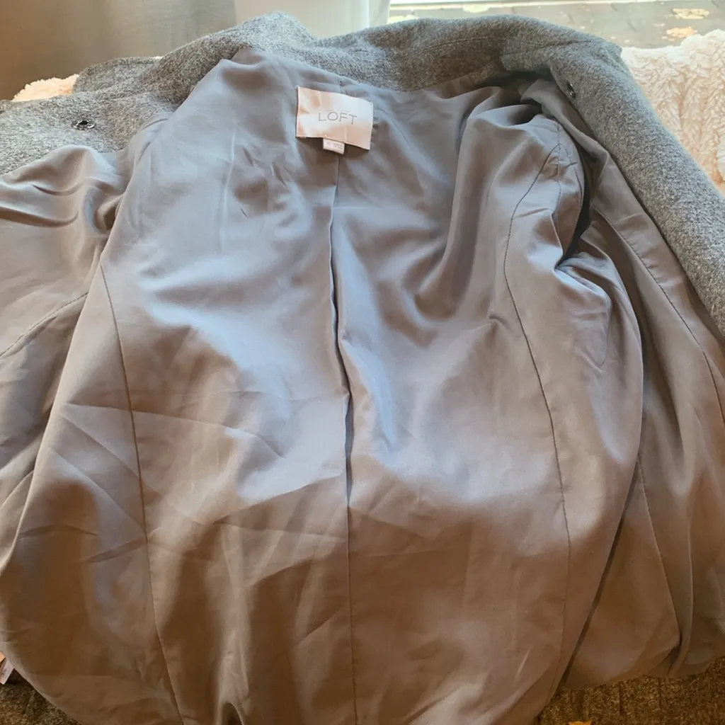 LOFT Gray Flannel Moto Bomber Short Lightweight Jacket Women’s XS Extra Small - Image 8