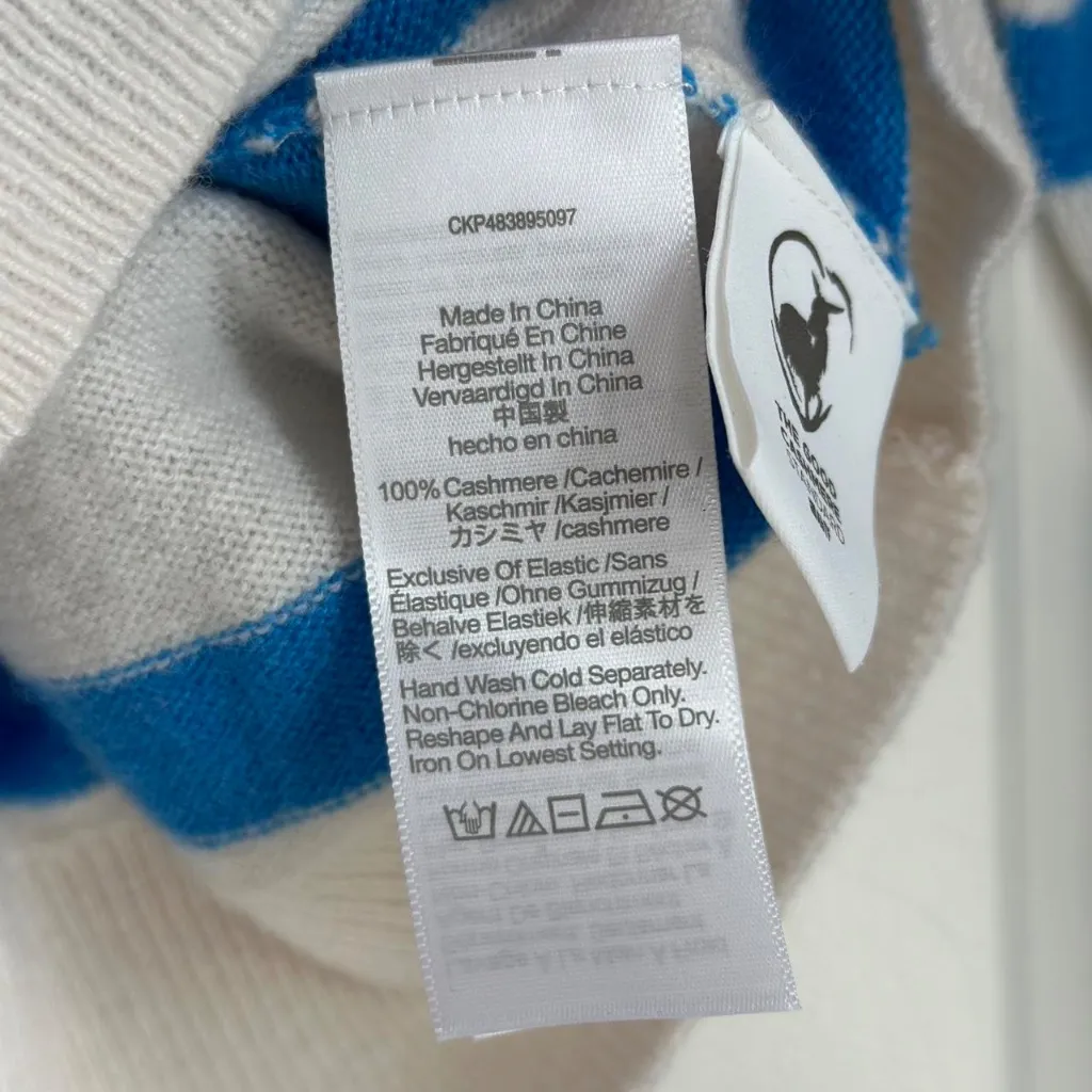 Madewell Cashmere Oversized Crewneck Sweater in Heather Blue Sky, Size X-Small - Image 8