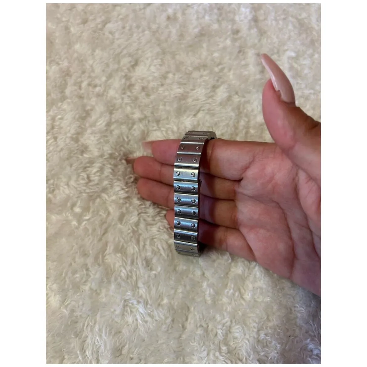 CARTIER SANTOS‎ WATCH Silver/Blue Water Repelant / Stainless Steel 40MM - Image 10