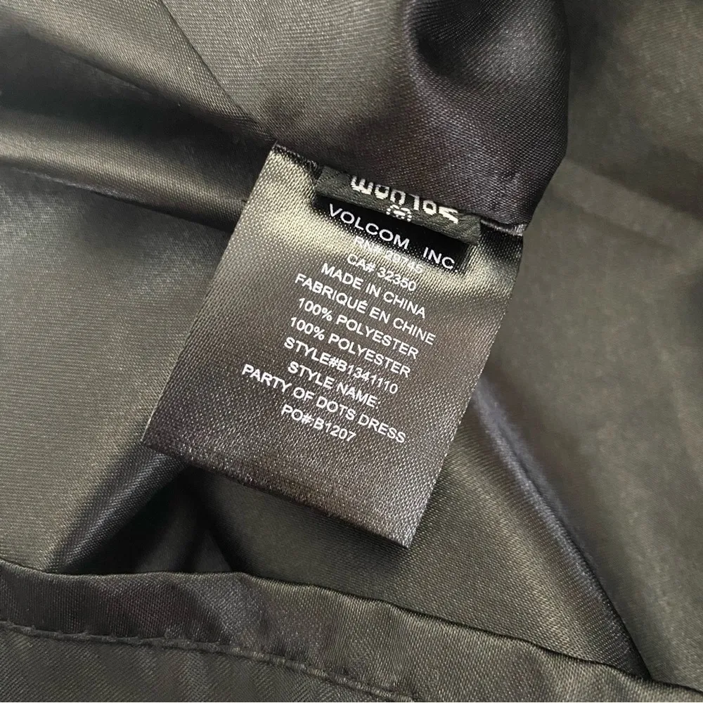 Volcom Party of Dots One Shoulder Little Black Dress S Juniors - Image 4