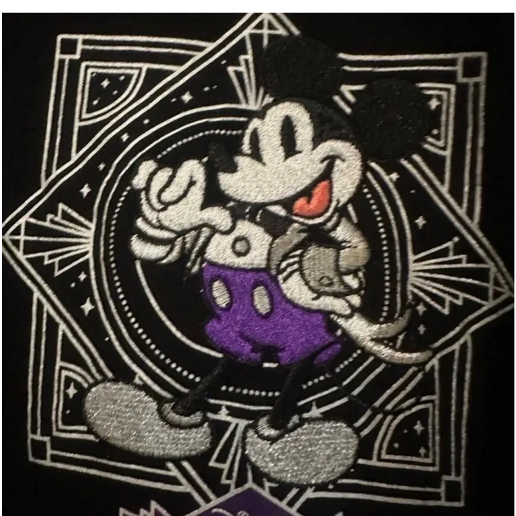 Disney Parks Disney100 Mickey Mouse Black Zip Hoodie XS - Image 5