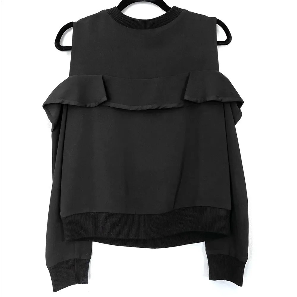 A.L.C Lindsey Black Cold Shoulder Ruffle Top Size 2 - Image 5
