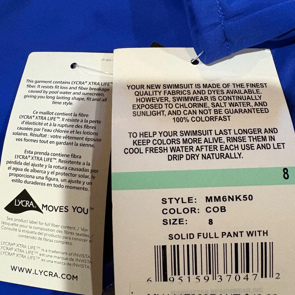 Maxine of Hollywood High-waist Full coverage swim bottoms Blue NWT - Image 9