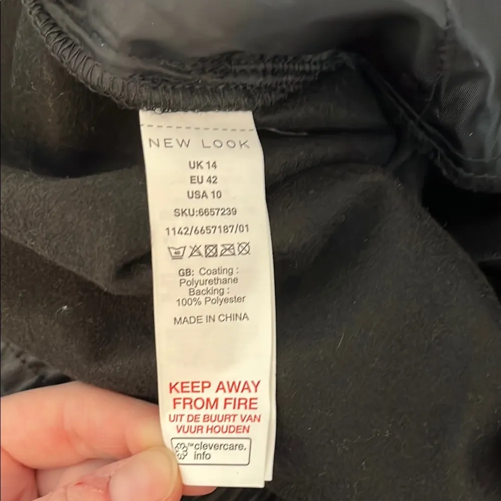 Boutique New Look Faux Leather Black Jogger Pants - Size 10 - Image 10