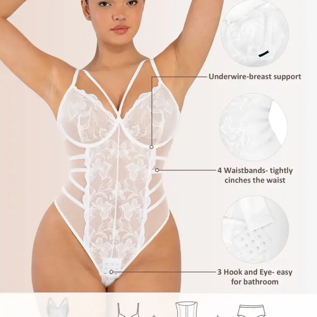 Boutique Chic White Lace Chemise - Image 7