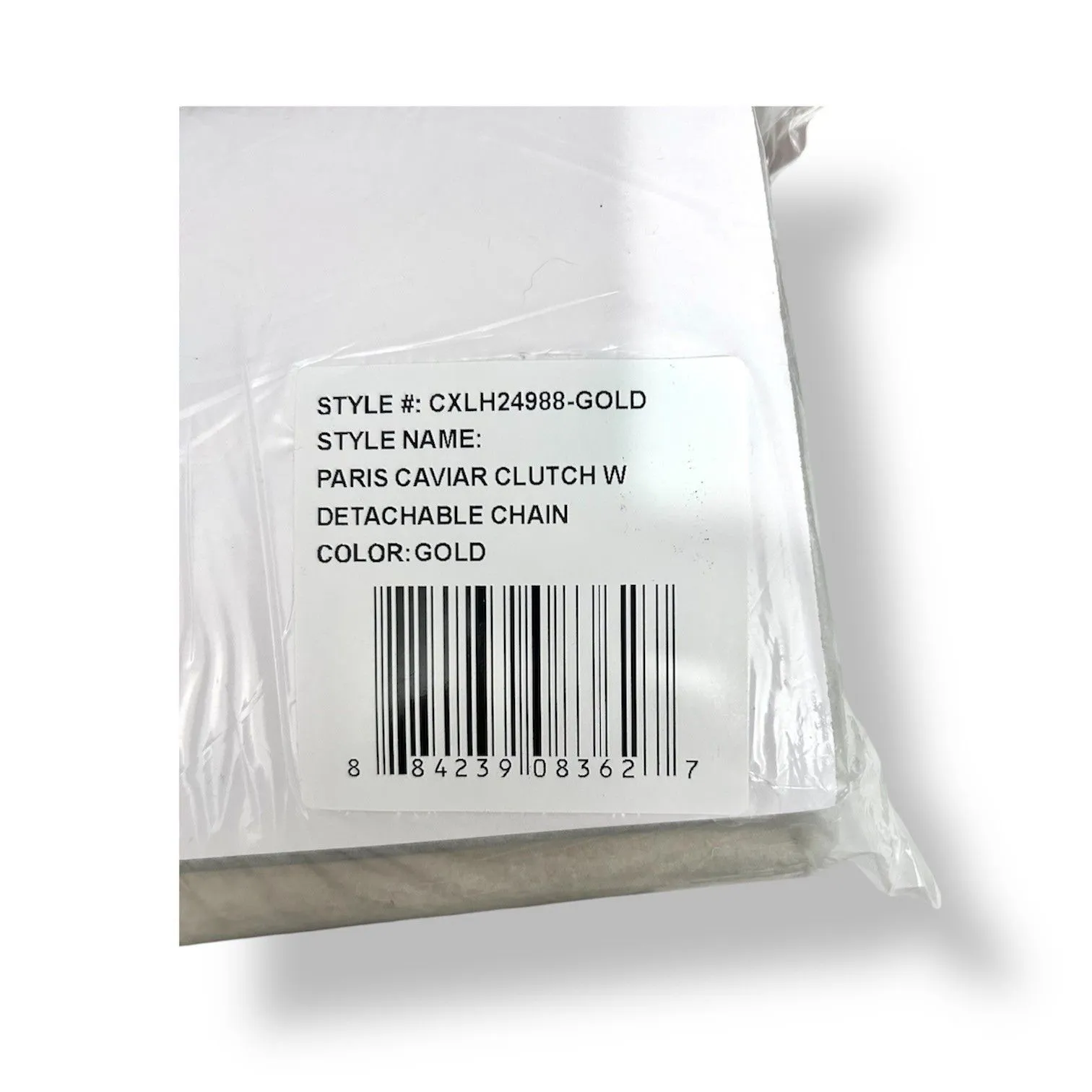 New CXL by Christian Lacroix Gold Paris Caviar Clutch Crossbody Detachable Chain - Image 14