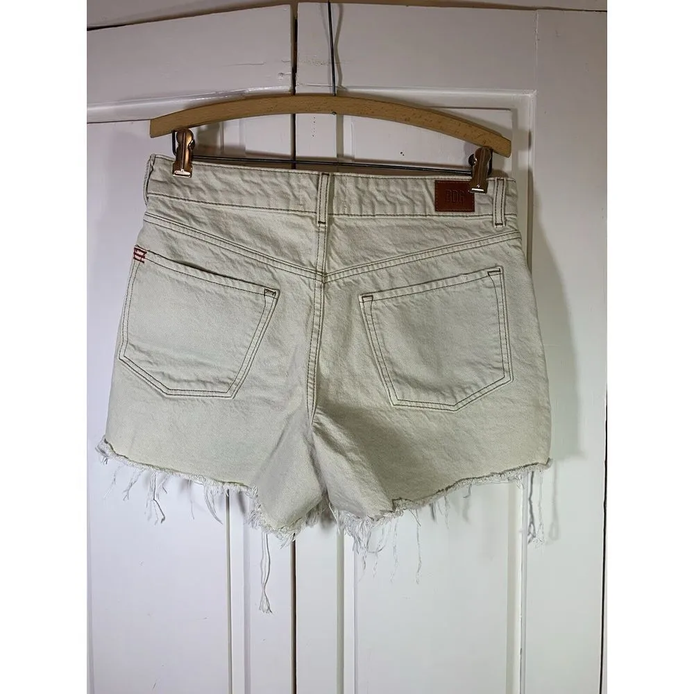 BDG A Line Denim Jean Shorts Womens 28 White Cut Off Raw Hem Festival Minimalist - Image 3