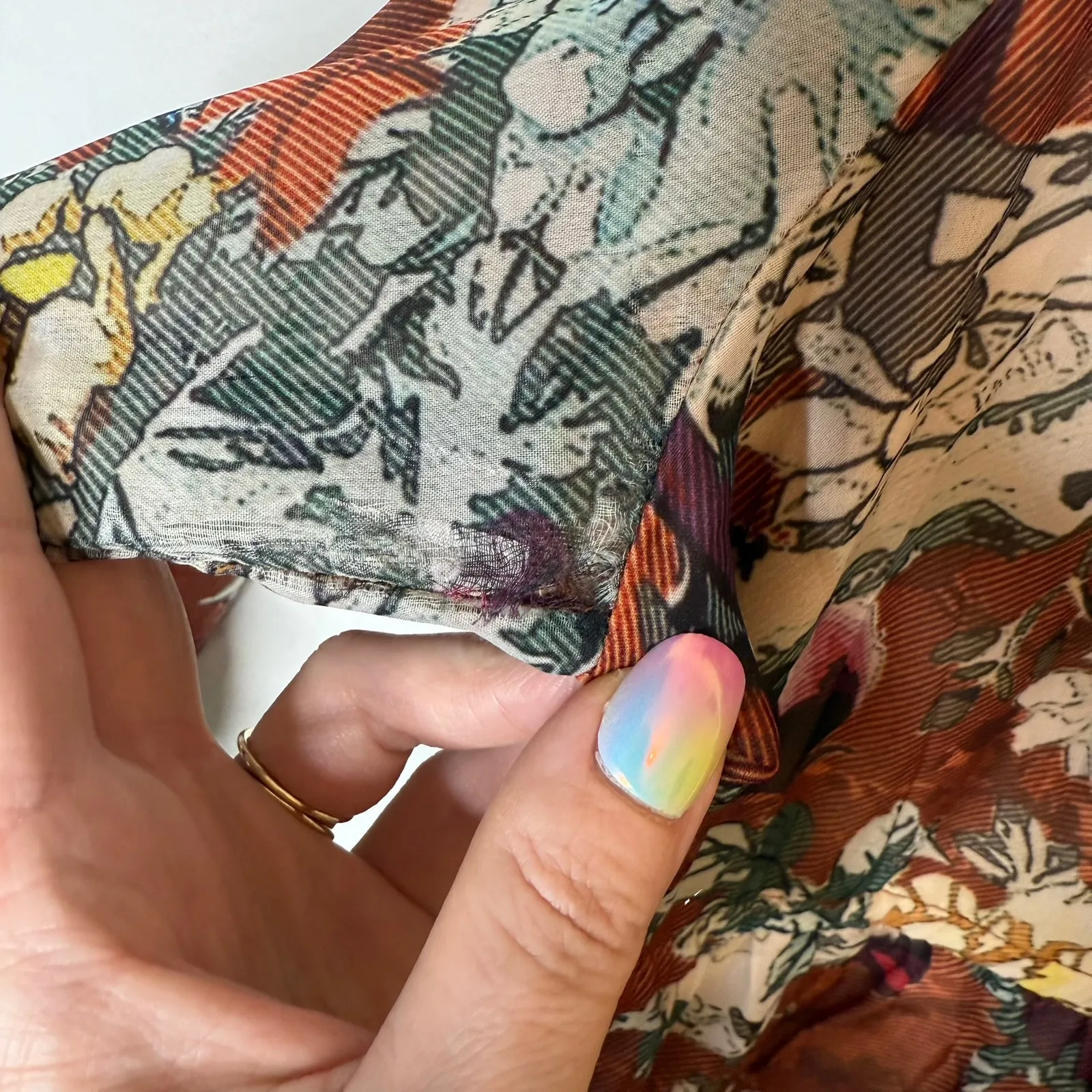 Hemant & Nandita Anthropologie Zeri Floral Print Peasant Midi‎ Dress - Image 8