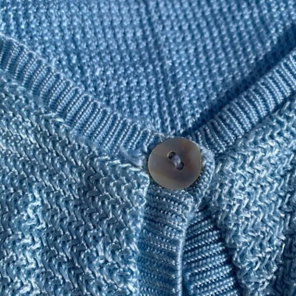 Classics Eileen West Vintage Light Blue Sweater Size 8 100% Rayon Heavy Quality - Image 3