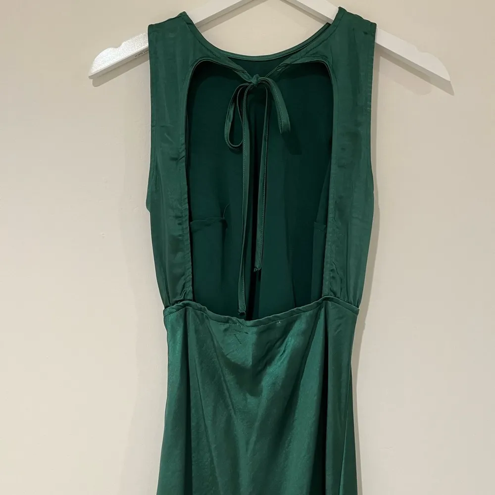 Petal and Pup Satin Green Midi Dress - Image 3