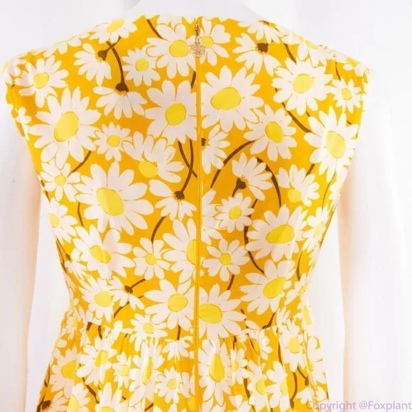 NWT kate spade Kate Daisy‎ Vineyard Midi Cotton Dress, Yellow - Image 12