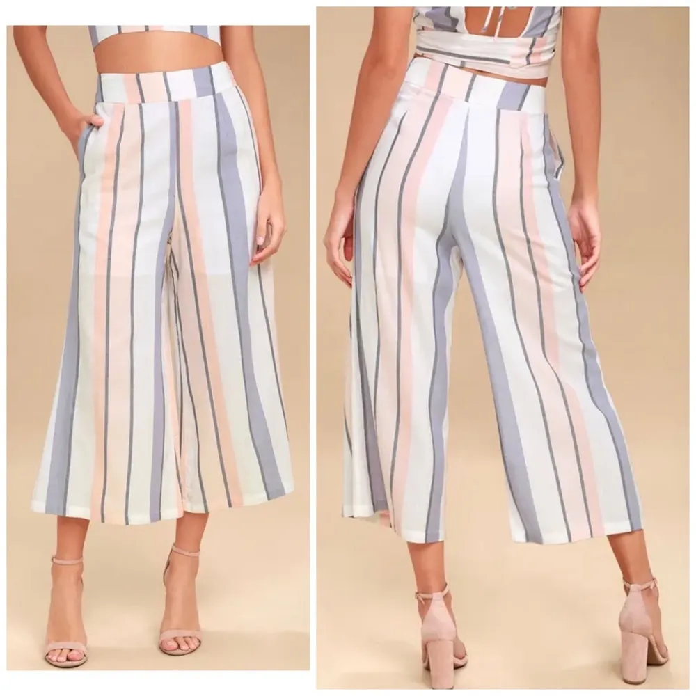 On the road • striped cropped wide leg pants - Image 3