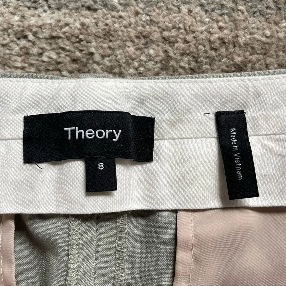 Theory Tapered Straight Leg Mid Rise Minimalist Office Chic Trouser Pants 8 - Image 5