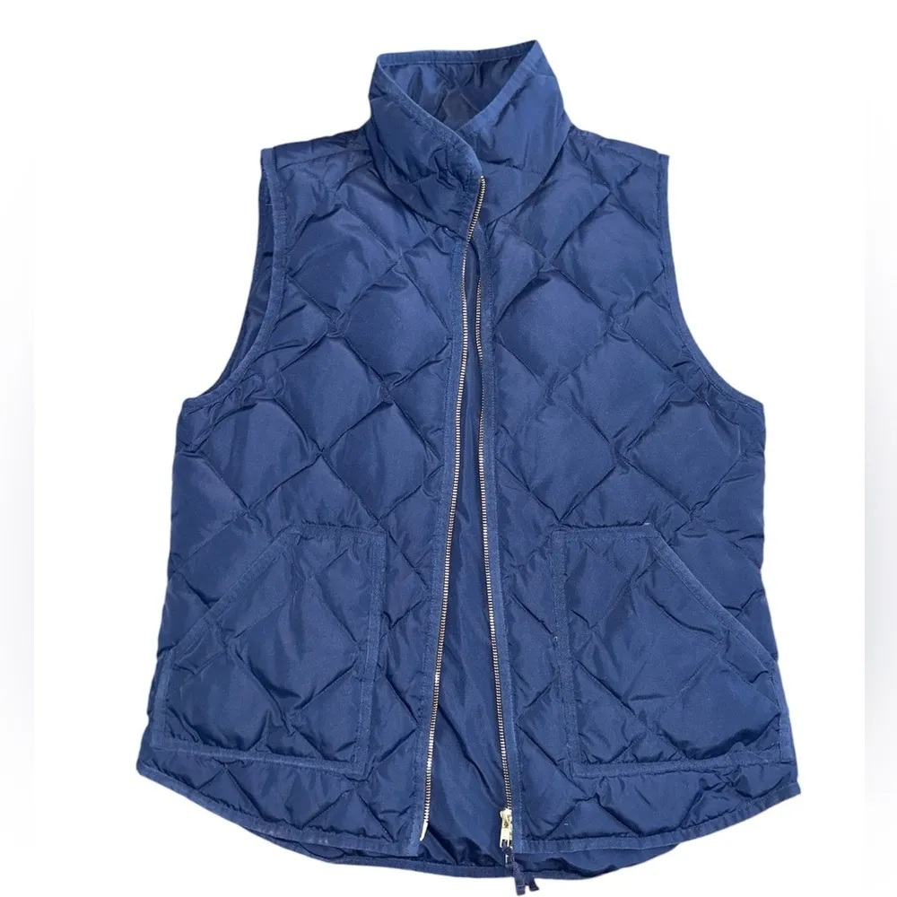 J. Crew Womens Excursion Navy Quilted Down Vest - Image 2