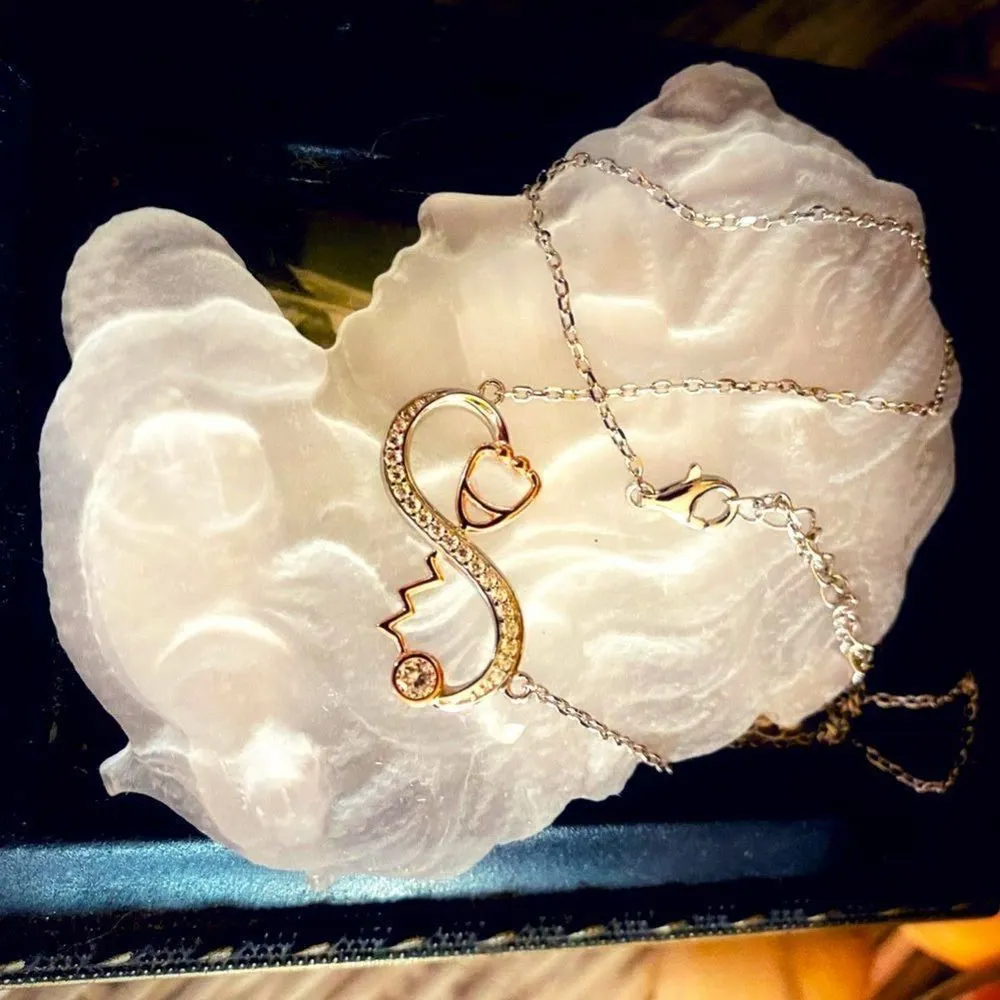 Stethoscope Infinity Sterling Silver Necklace Gold - Image 2